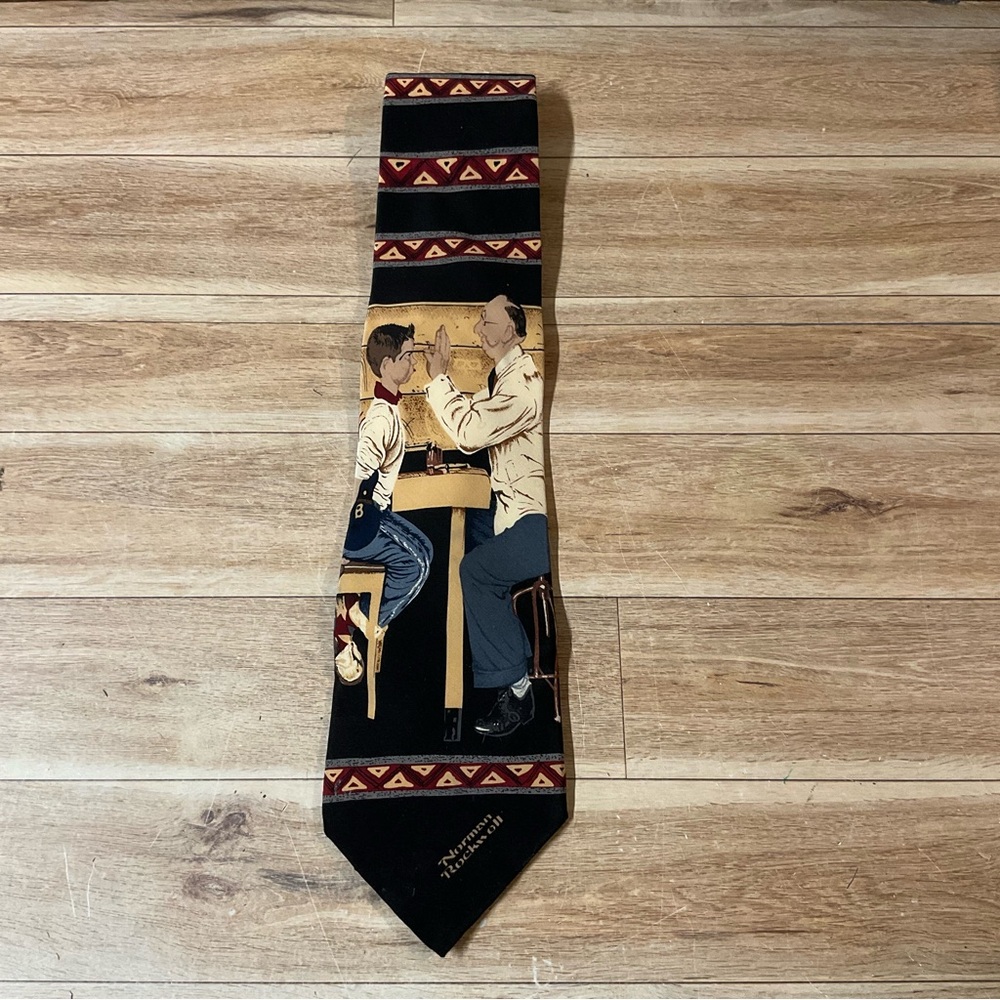 Norman Rockwell Saturday Evening Post Necktie Tie Optometrist Eye Doctor Silk